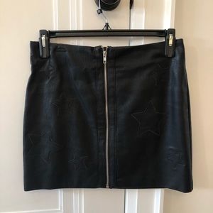 Faux leather mini skirt